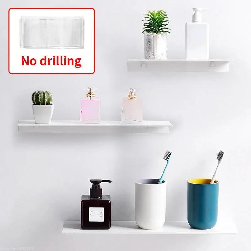 Tiny Home Bathroom Kitchen - Rak kecil tanpa bor pemegang sampo,