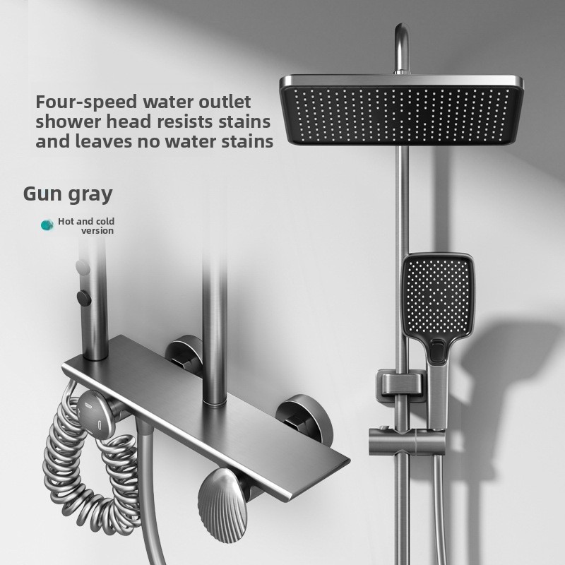 Home Bathroom Set - Set Keran Shower Tembaga Gunmetal Termostatis