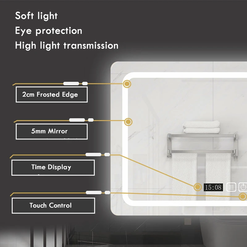Cermin Kamar Mandi 70x90 cm Pe - Bathroom Mirror Led ulasan dan harga