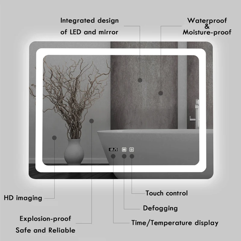 Cermin Kamar Mandi 70x90 cm Pe - Bathroom Mirror Led ulasan dan harga