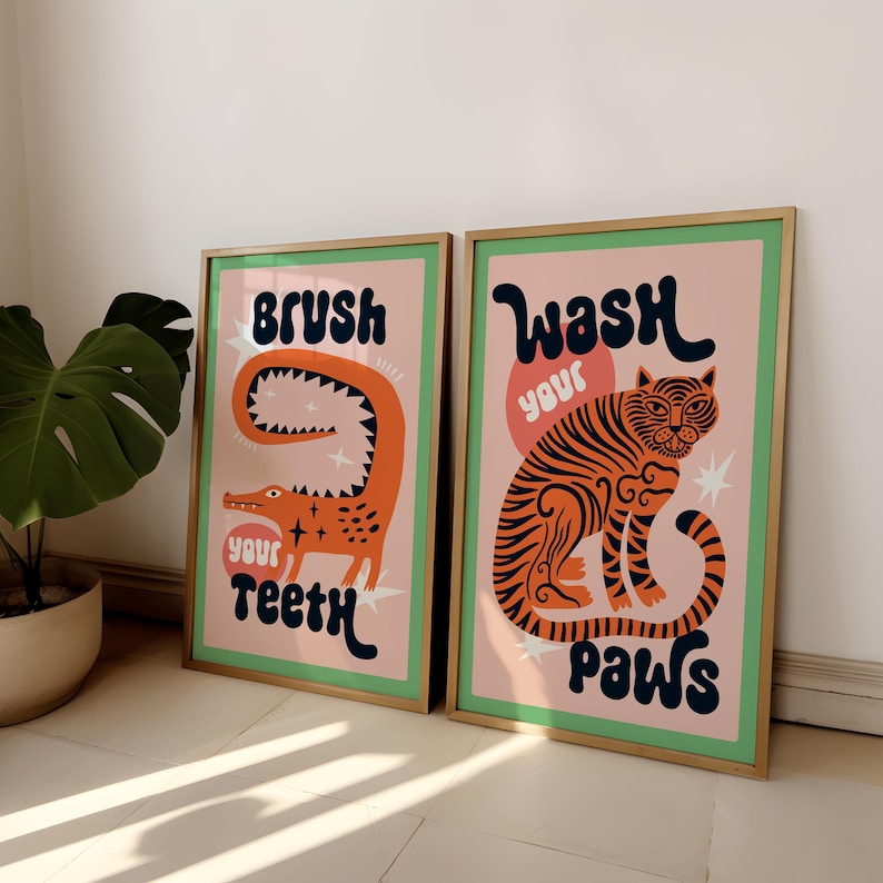 2pcs/set Lukisan Kanvas Kamar  - Home Bathroom Set ulasan dan harga