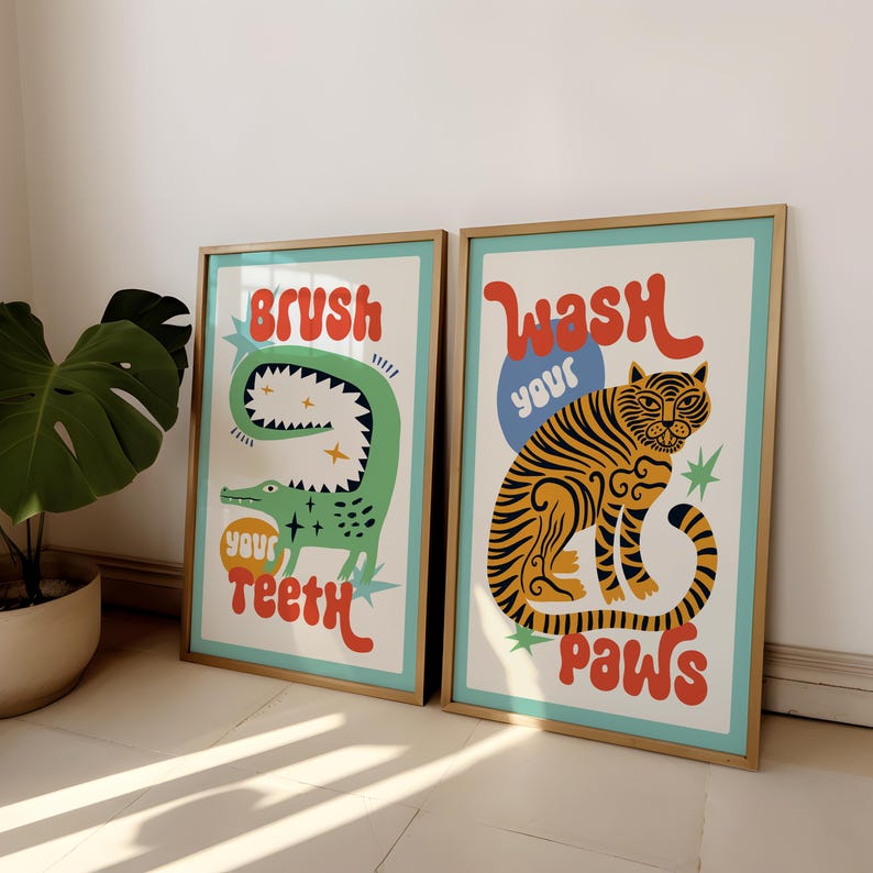 2pcs/set Lukisan Kanvas Kamar  - Home Bathroom Set ulasan dan harga