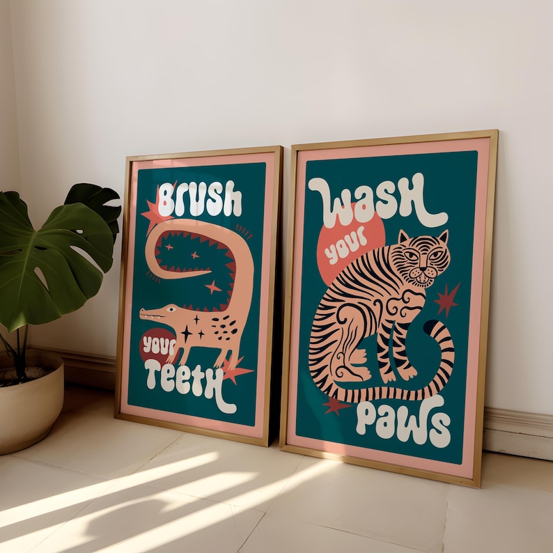 2pcs/set Lukisan Kanvas Kamar  - Home Bathroom Set ulasan dan harga